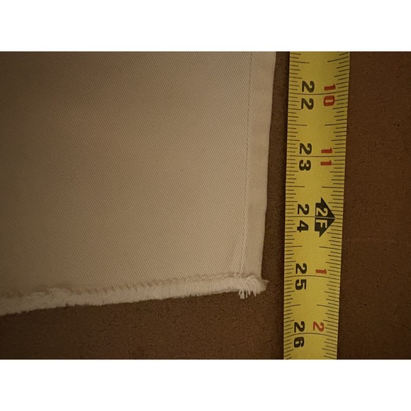 LOFT Cropped Pants Womens 0P Beige Red Side Stripe Raw Hem Ankle - Picture 11 of 13